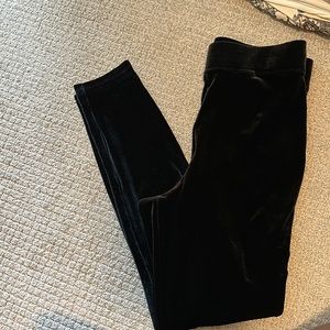 Black velvet leggings